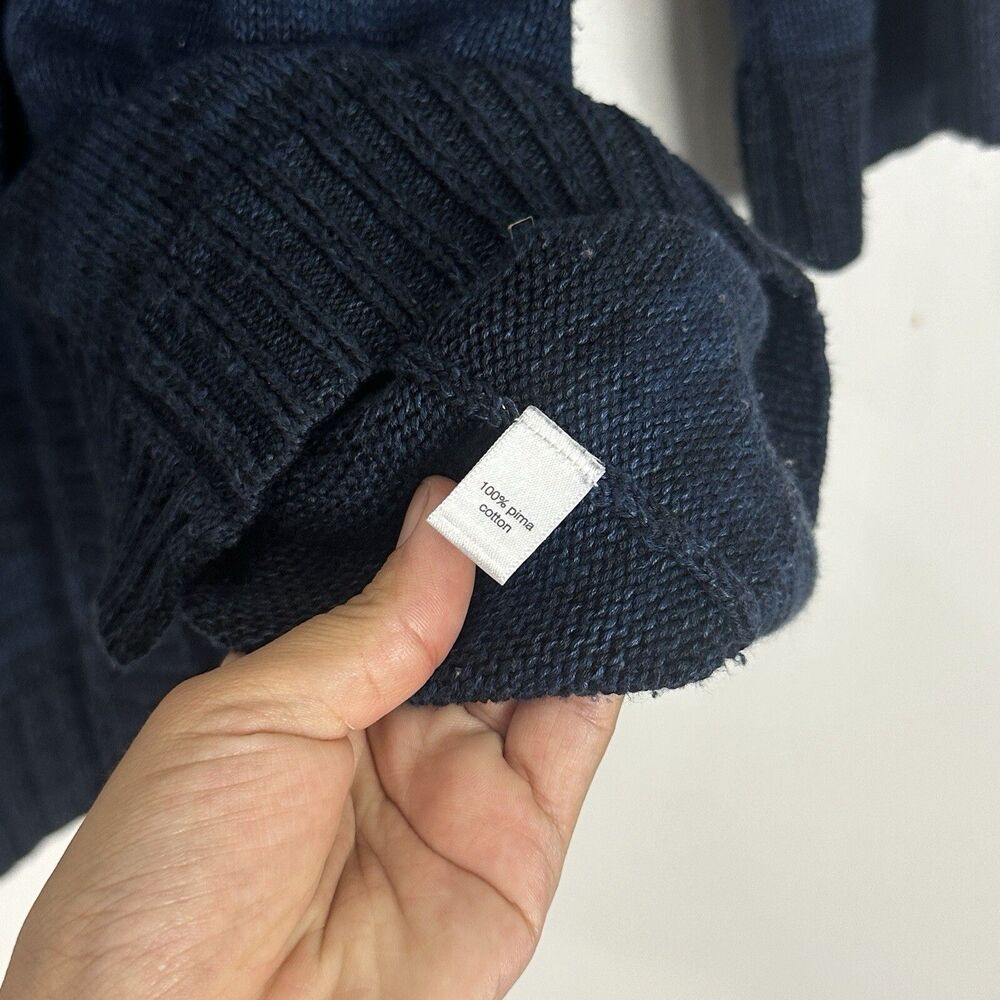 Peruvian Connection Ombre Blue Pima Cotton Cardigan Sweater Boho Size Large - Picture 8 of 12